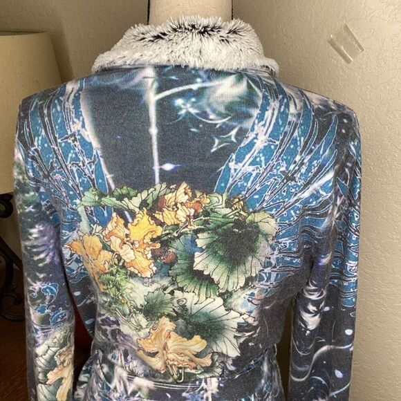 Alberto Makali Mystical Fairycore Double Breasted Sweater Jacket with Faux Fur - Picture 7 of 15